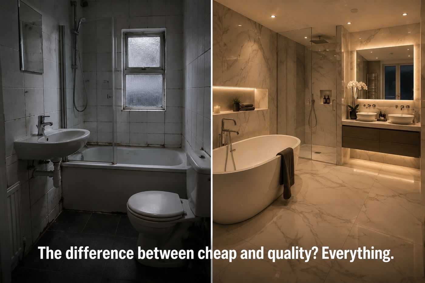 The difference between cheap and quality bathroom installation