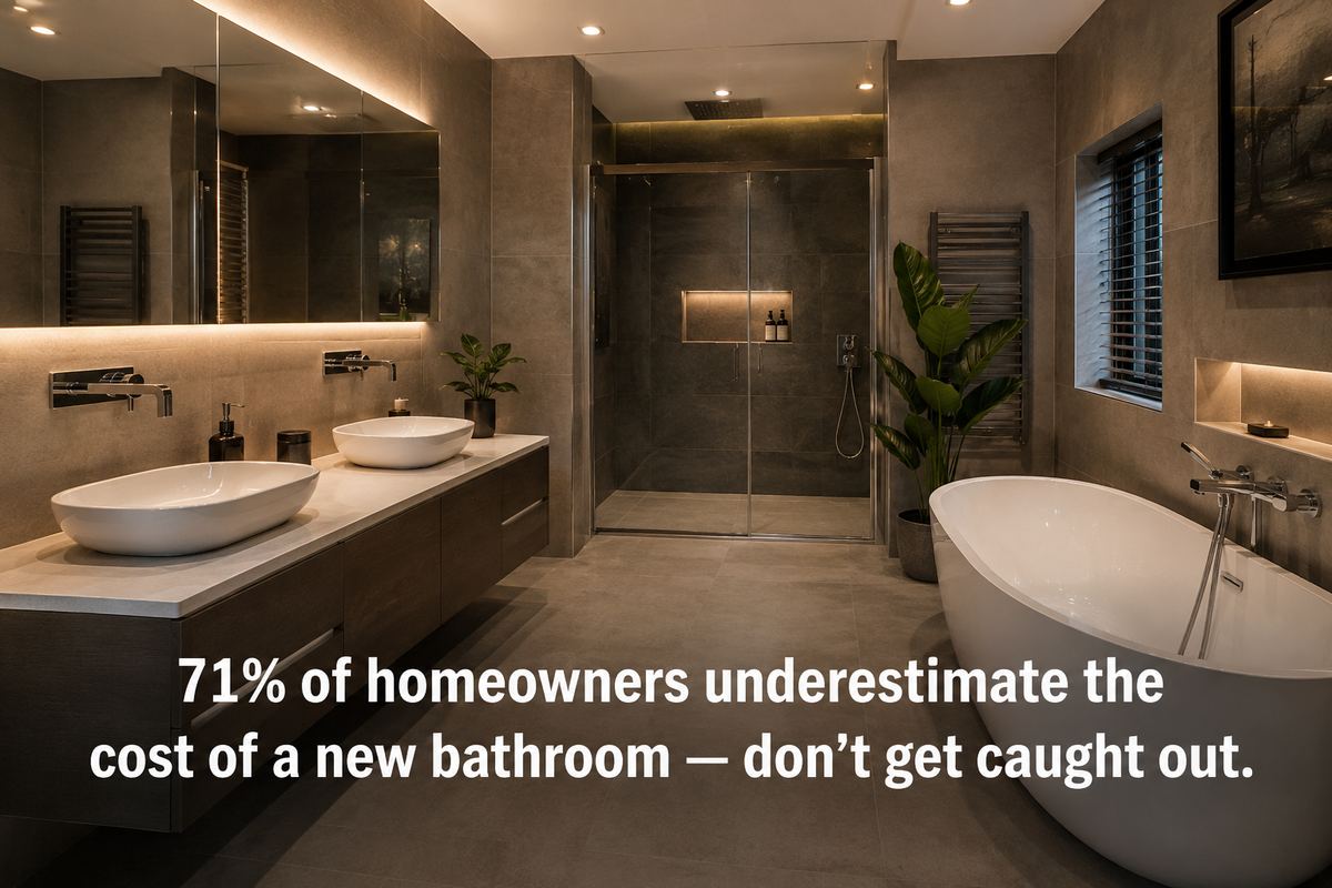 71% of homeowners underestimate the cost of a new bathroom